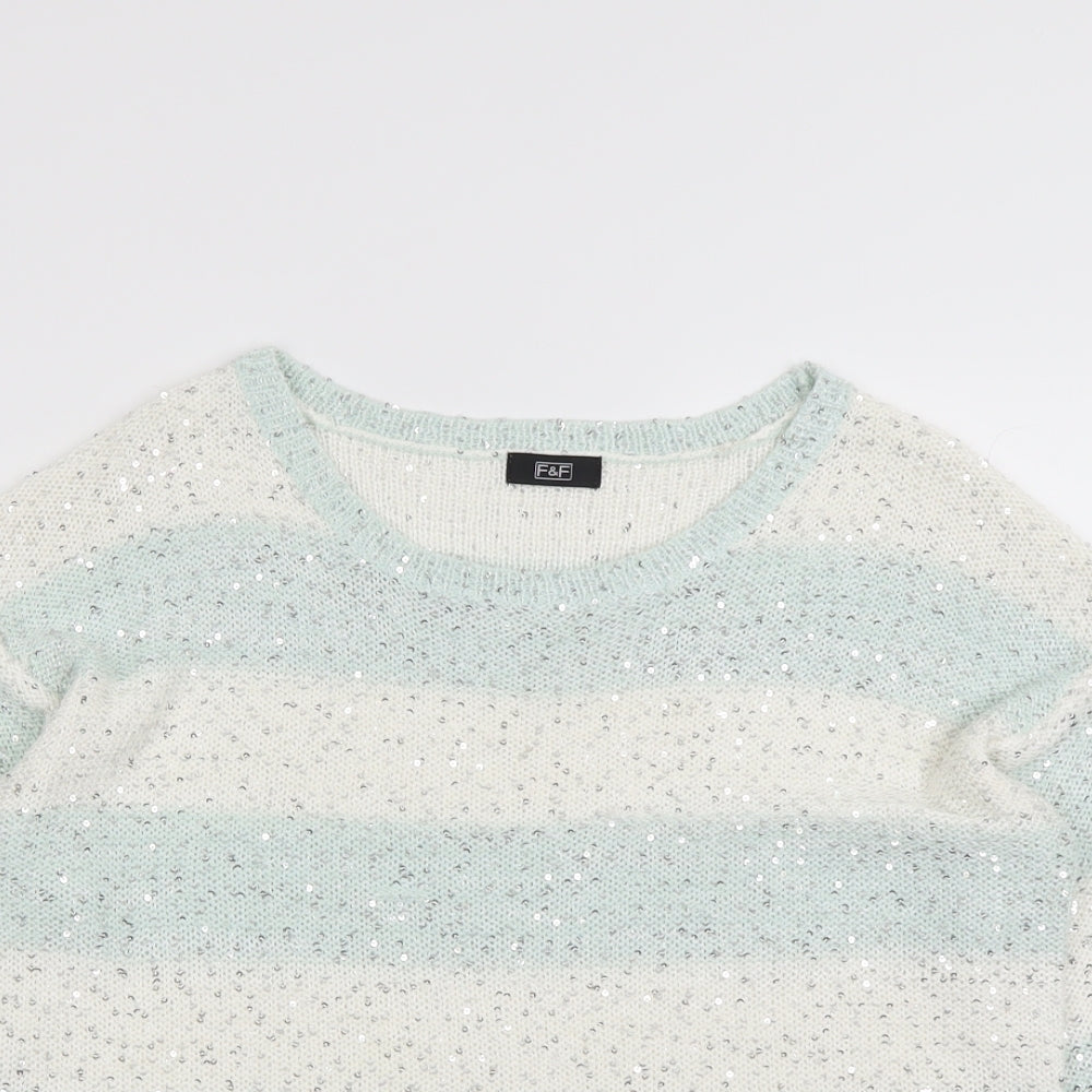 F&F Womens Multicoloured Striped  Pullover Jumper Size 12