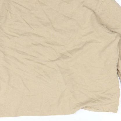 Brand and care label for H&M women’s beige jumper, size S