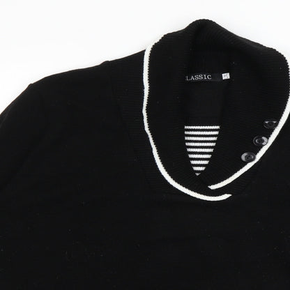 Close-up detail of Classics women’s black jumper, size L