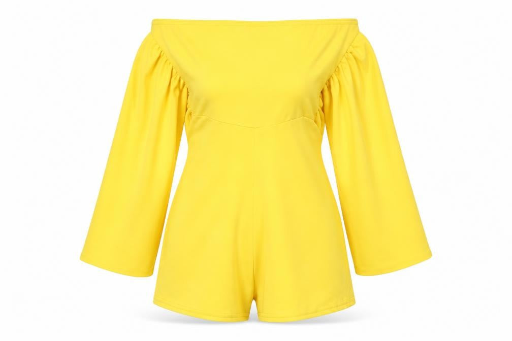 PRETTYLITTLETHING Womens Yellow   Playsuit One-Piece Size 6