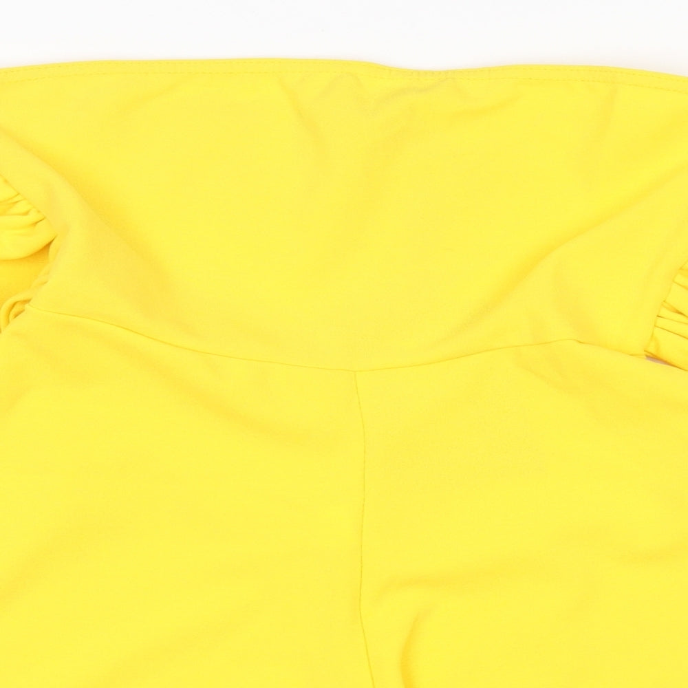 PRETTYLITTLETHING Womens Yellow   Playsuit One-Piece Size 6