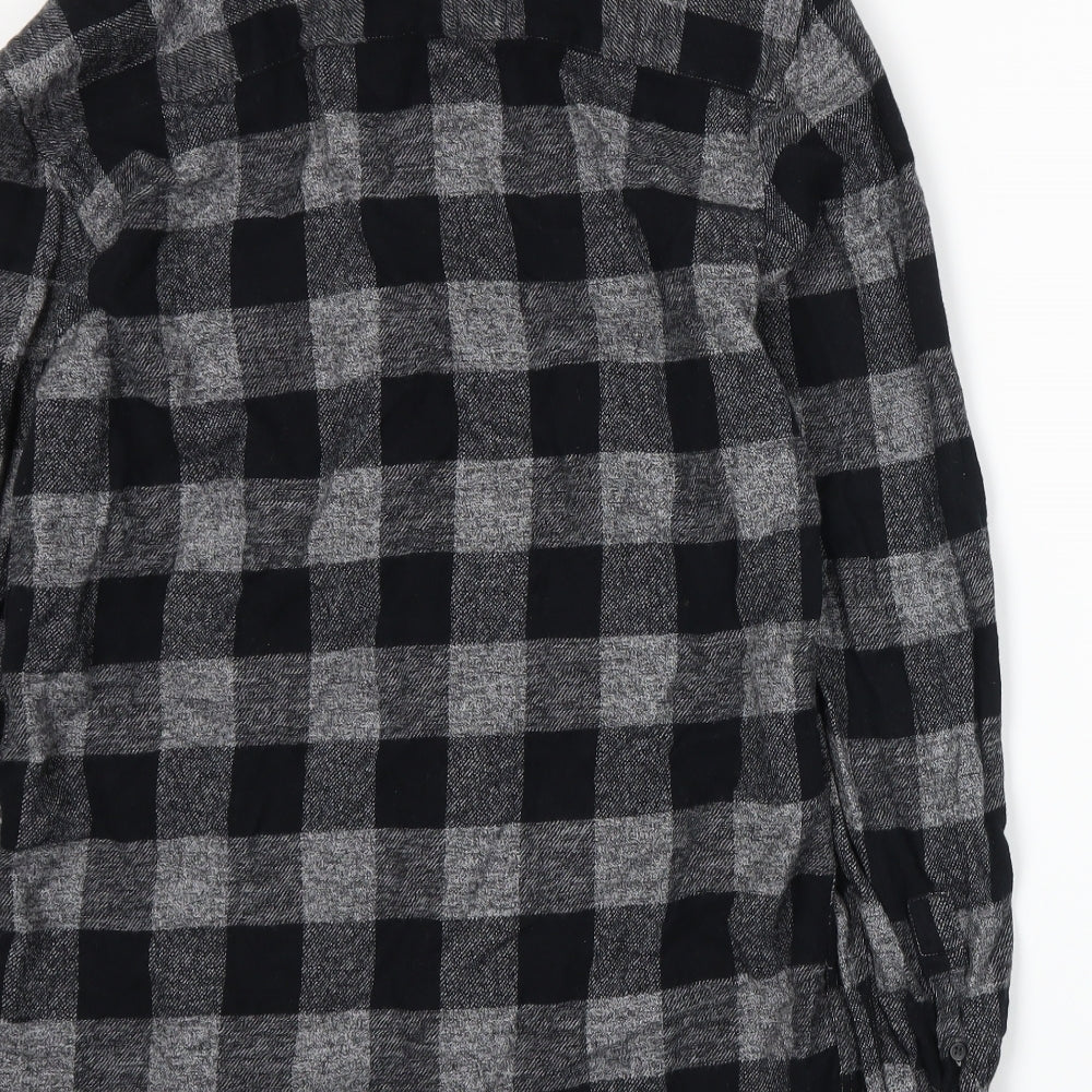 Matalan Mens Grey Plaid   Button-Up Size S