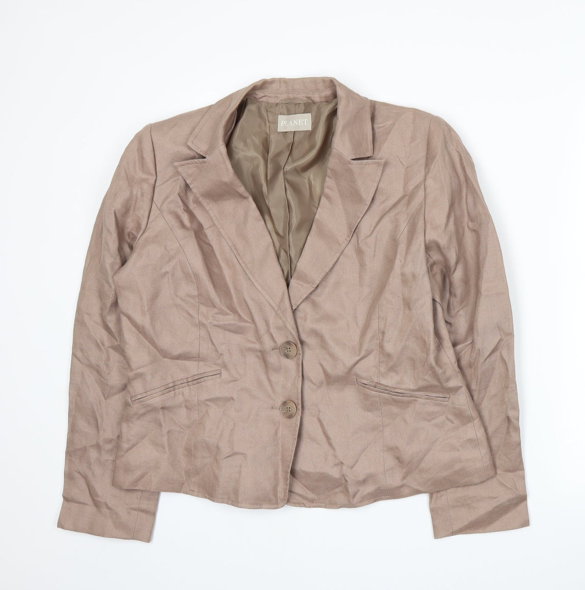PLANET Womens Beige   Jacket Suit Jacket Size 14