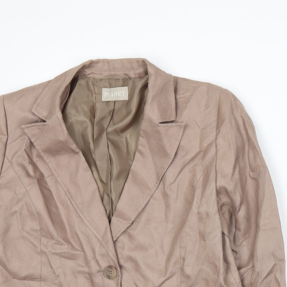 PLANET Womens Beige   Jacket Suit Jacket Size 14