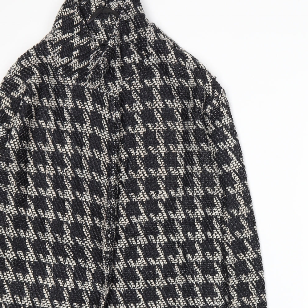 Preworn Womens Black Houndstooth  Jacket Coatigan Size 6
