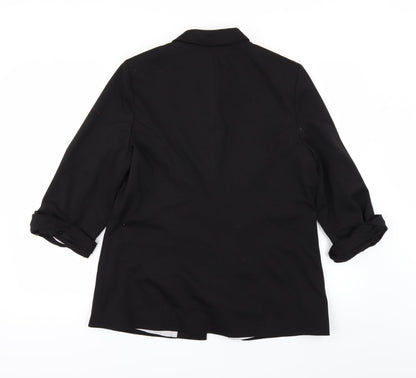 Back view of Red Herring women’s black overcoat coat, size UK 14