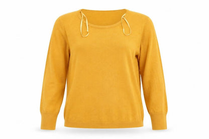 Front view of Primark women’s yellow basic t-shirt, size UK 12