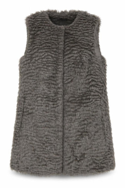 Front view of New Look women’s grey overcoat coat, size UK 8