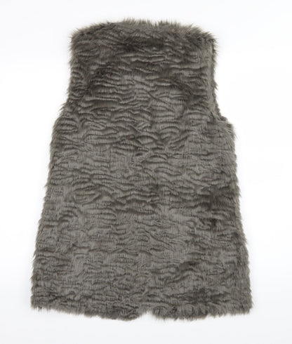 Back view of New Look women’s grey overcoat coat, size UK 8