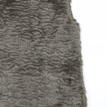 Brand and care label for New Look women’s grey overcoat coat, size UK 8