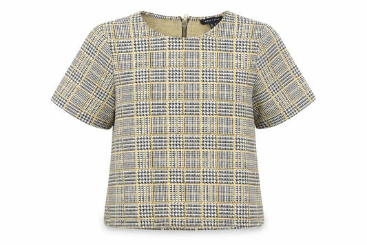 New Look Womens Yellow Check  Basic Blouse Size 10