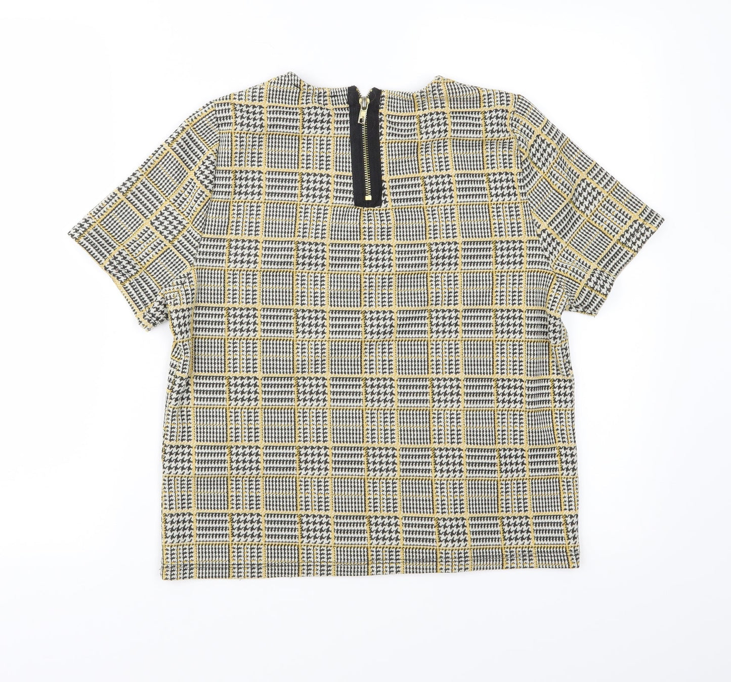 New Look Womens Yellow Check  Basic Blouse Size 10