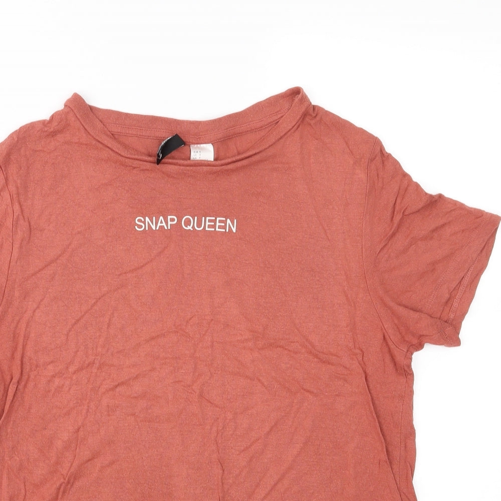 Divided Womens Brown  Jersey Basic T-Shirt Size S