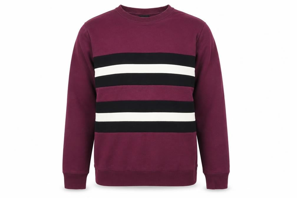 H&M Womens Purple Striped Jersey Pullover Sweatshirt Size M