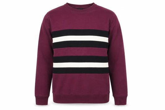 H&M Womens Purple Striped Jersey Pullover Sweatshirt Size M