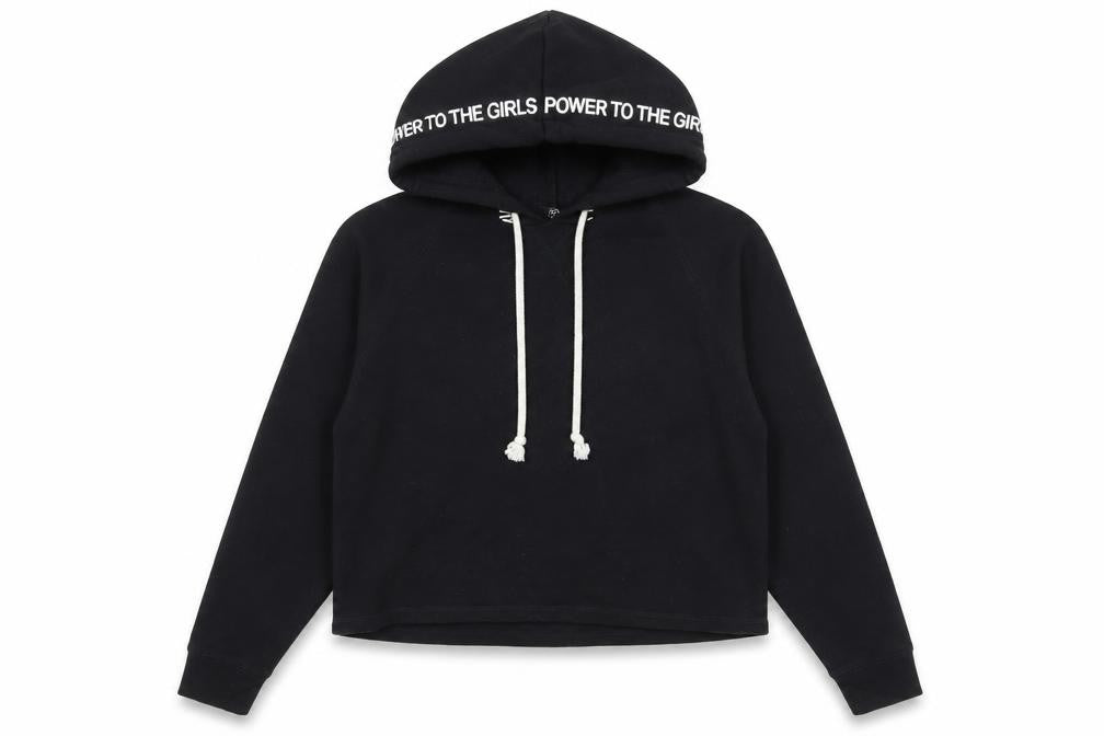 H&M Womens Black  Jersey Pullover Hoodie Size M  - Power to the Girls