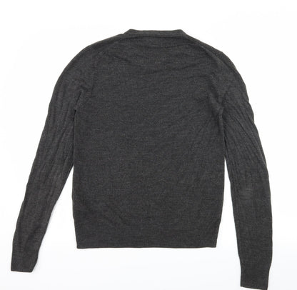Back view of F&F men’s grey knit jumper, size S