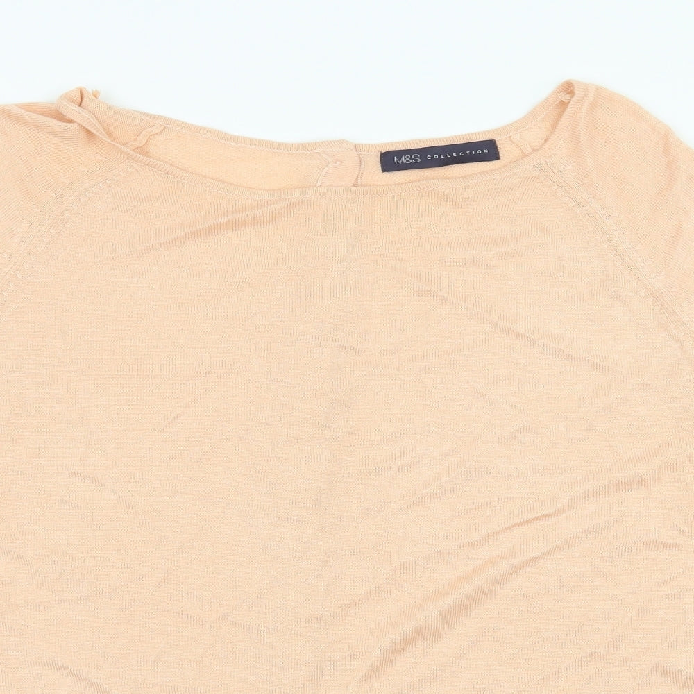 Marks and Spencer Womens Orange  Knit Pullover Jumper Size 14