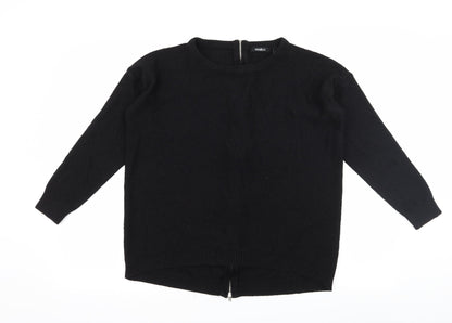 Front view of Pep&Co women’s black knit jumper, size UK 8