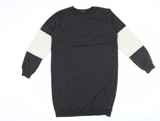 Select Womens Grey Colourblock Jersey Pullover Sweatshirt Size 10