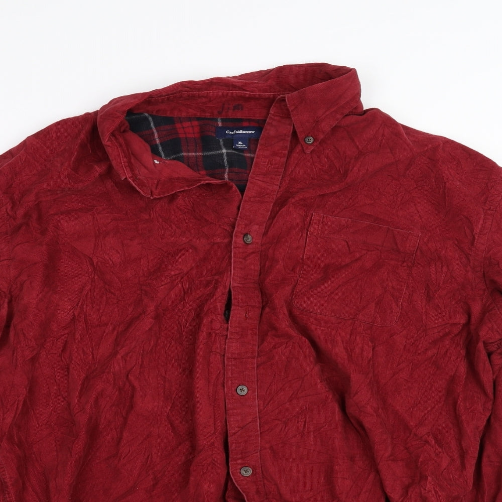 Croft & Barrow Womens Red   Basic Button-Up Size XL