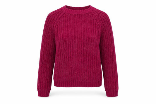 Front view of F&F women’s red jumper, size UK 8