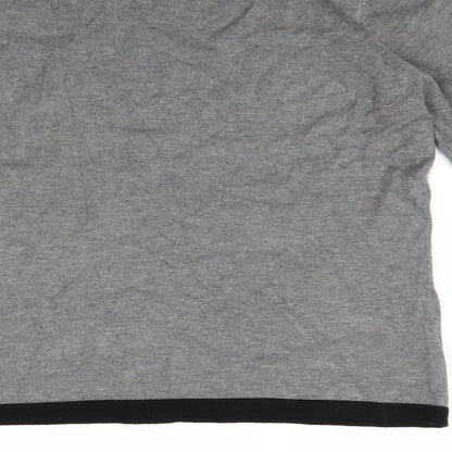 Brand and care label for Nina Mutati women’s grey floral jumper, size M