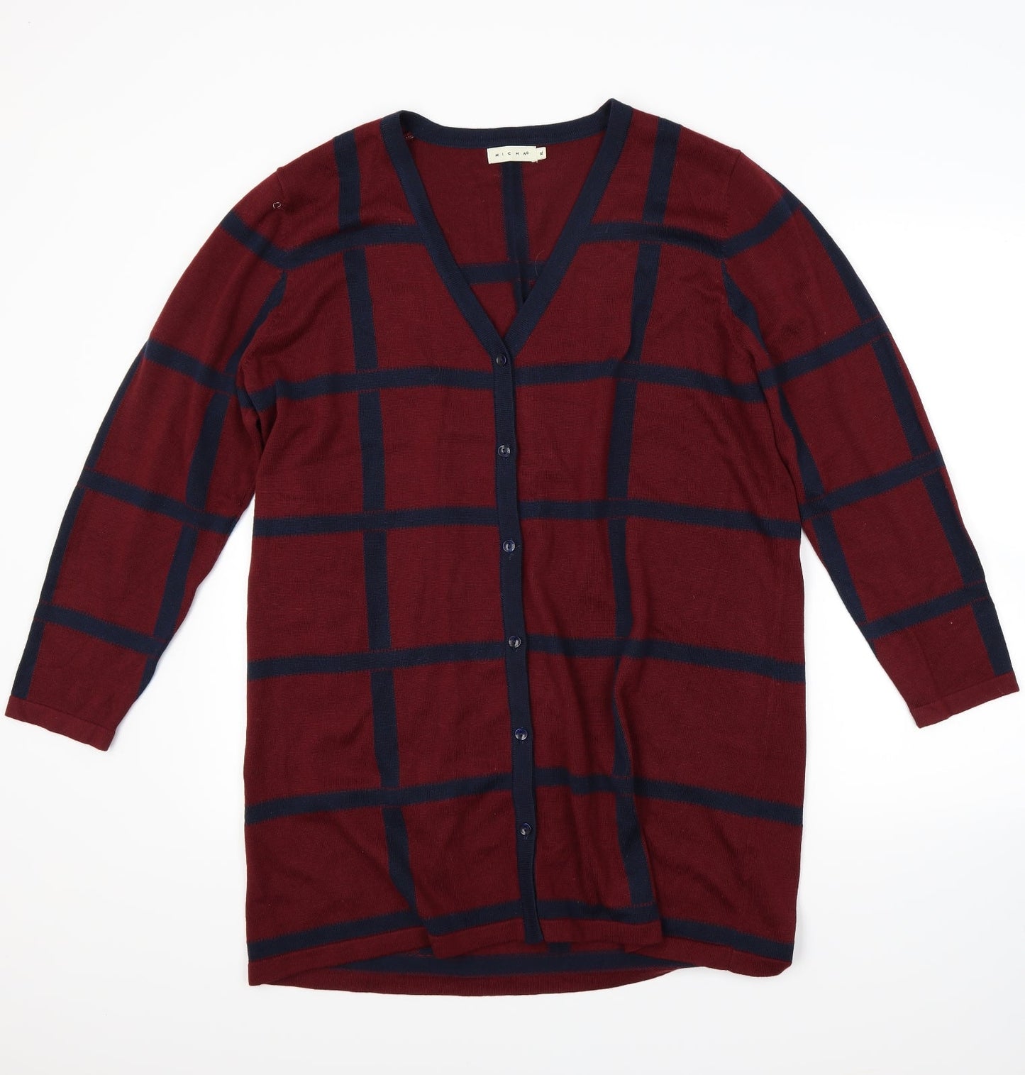 Micha Womens Red Check  A-Line  Size XL
