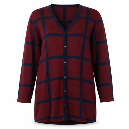 Micha Womens Red Check  A-Line  Size XL