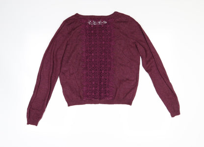 Back view of Miss Selfridge women’s red jumper, size UK 14