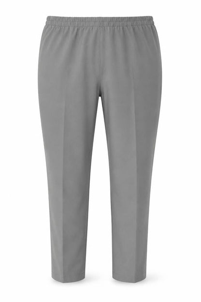 Front view of Preworn women’s grey trousers, size UK 22, 20-inch leg