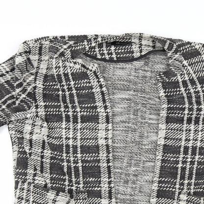 Close-up detail of New Look women’s grey jacket coat, size UK 12