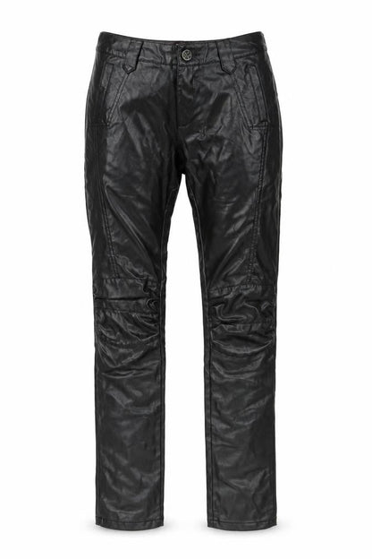 Front view of Preworn women’s black trousers, size M, 30-inch leg