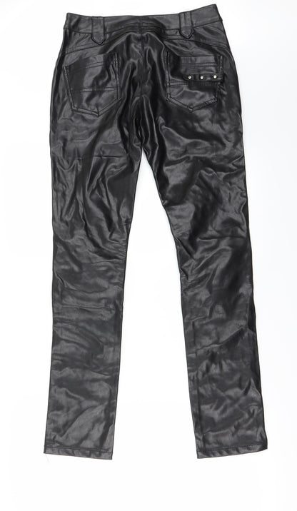 Back view of Preworn women’s black trousers, size M, 30-inch leg
