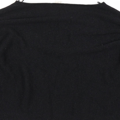 Brand and care label for H&M women’s black jumper, size S