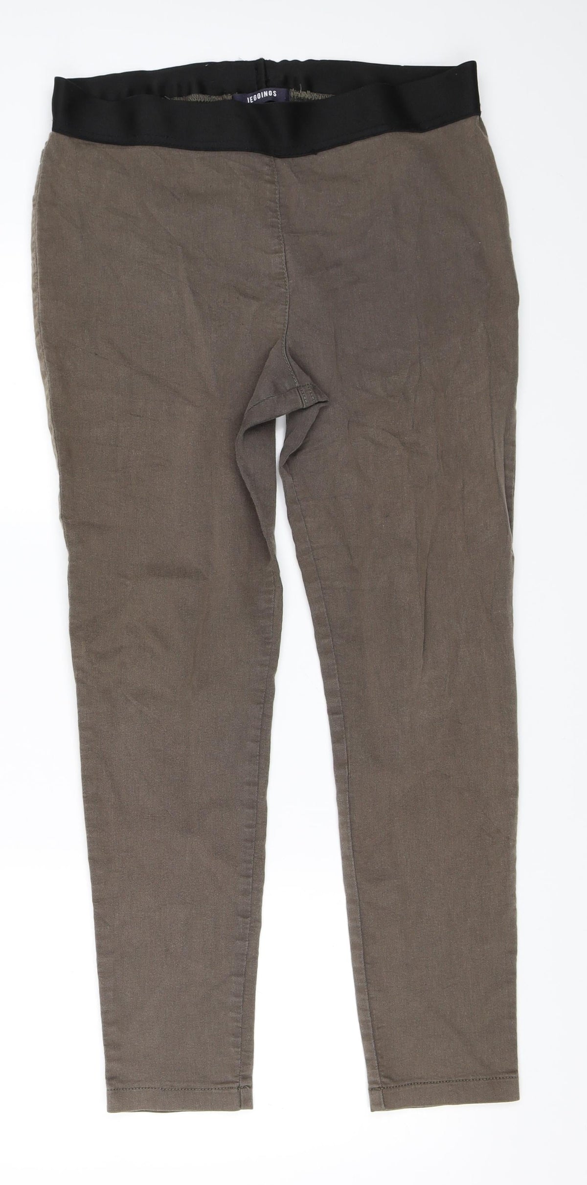 Front view of Marks & Spencer women’s grey jegging leggings, size UK 14, 27-inch leg