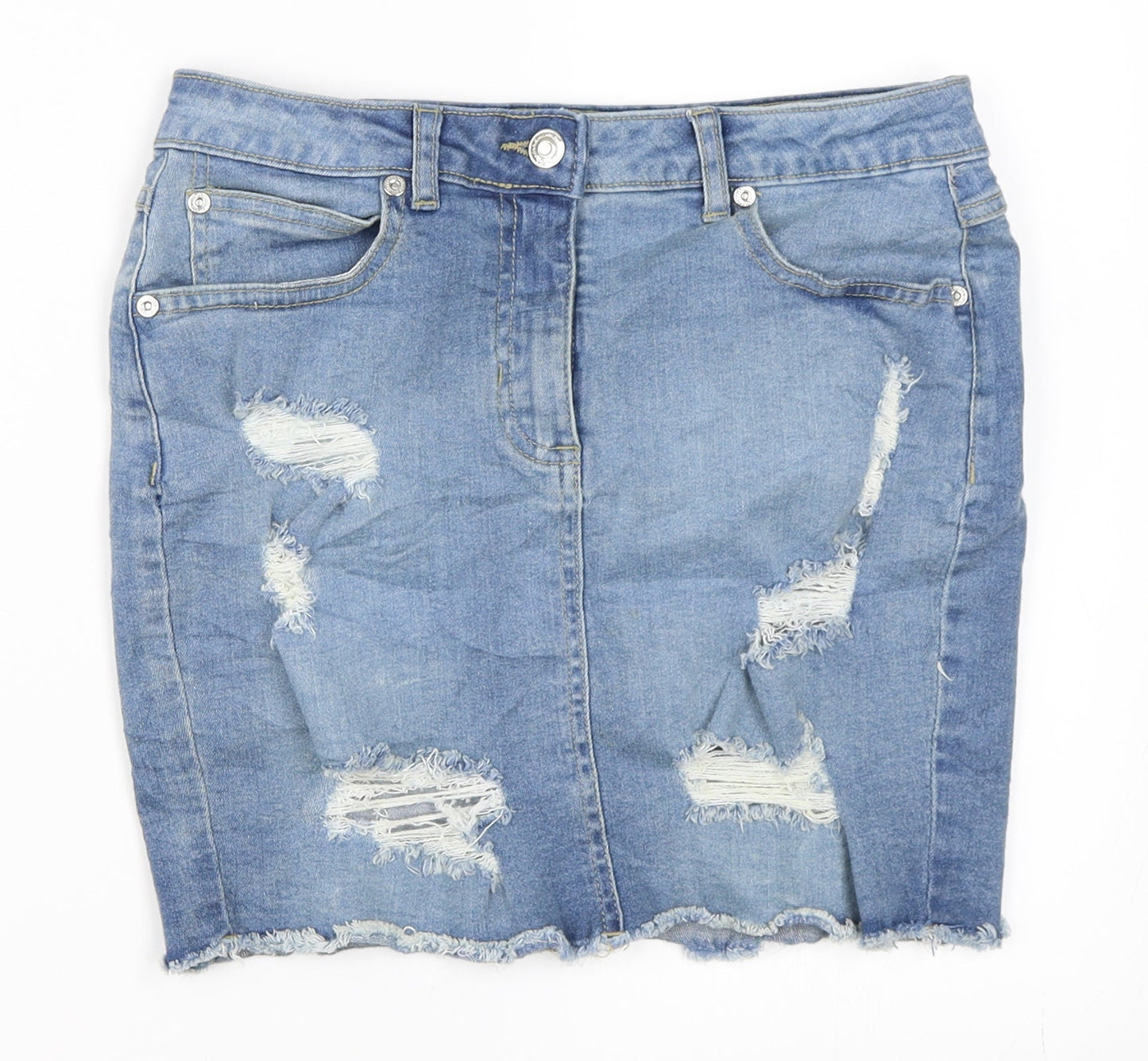 Parsian Womens Blue  Denim Mini Skirt Size 10