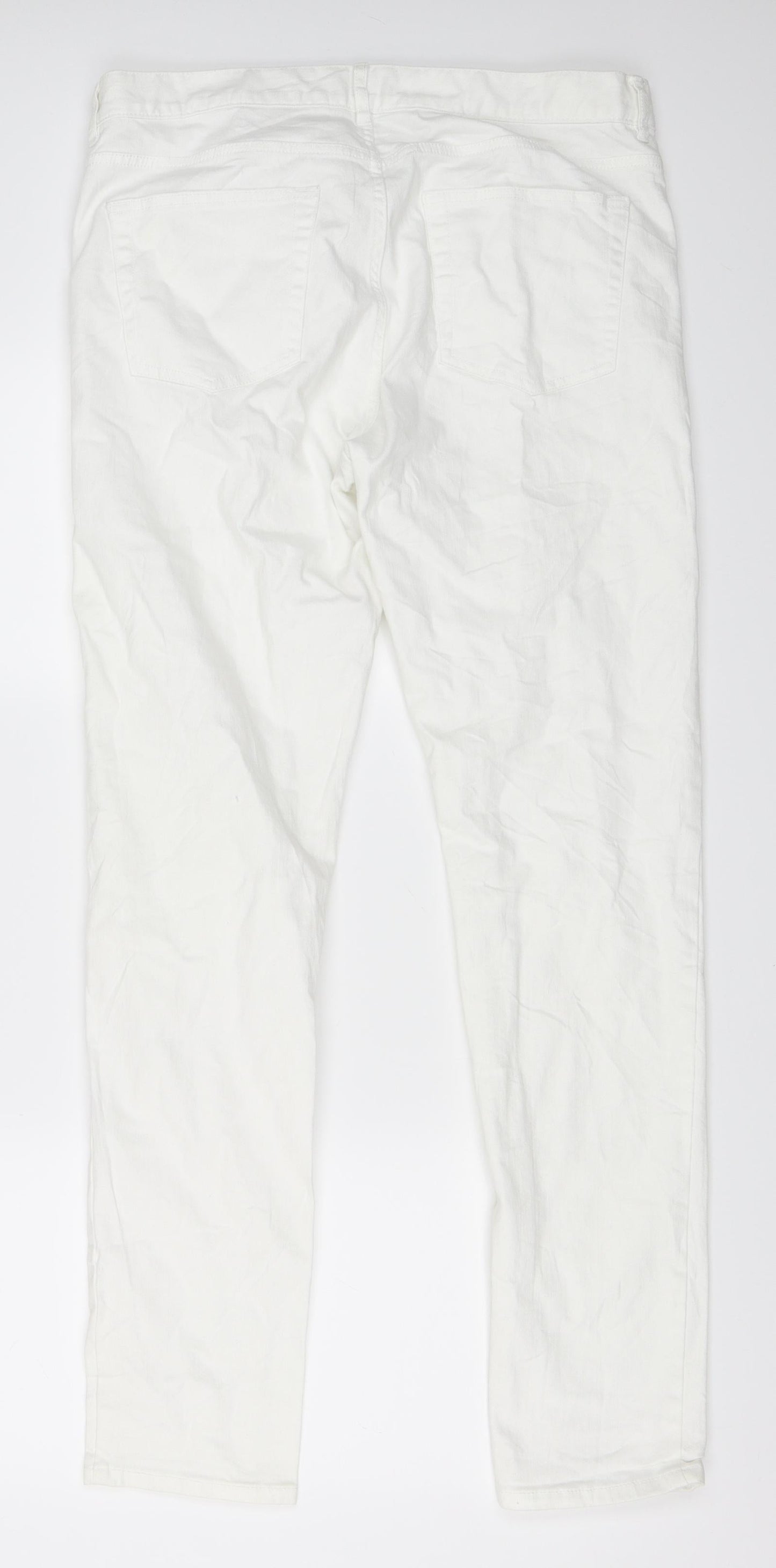 H&M Womens White  Denim Skinny Jeans Size 32 L30 in