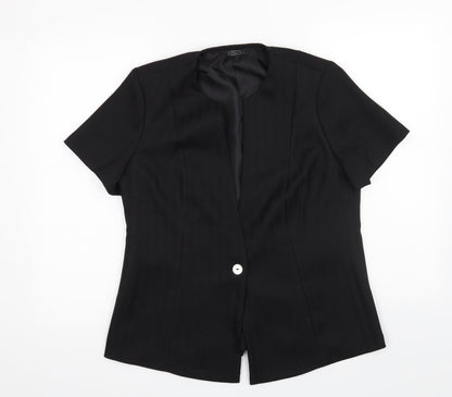 Additional front view of Bonmarché women’s black jacket blazer, size UK 12