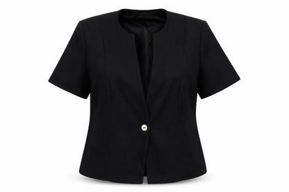 Front view of Bonmarché women’s black jacket blazer, size UK 12