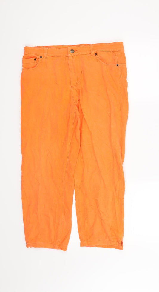 Preworn Womens Orange   Straight Jeans Size 8 L23 in