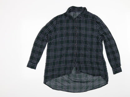 Additional front view of Atmosphere women’s green striped basic button-up, size UK 12