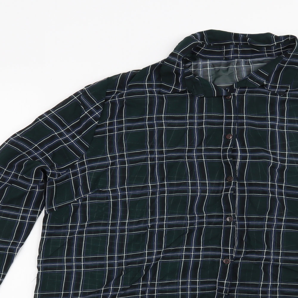 Atmosphere Womens Green Striped  Basic Button-Up Size 12