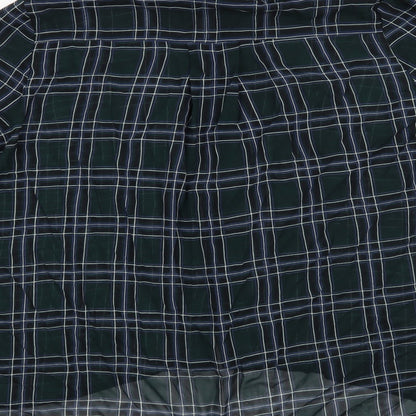 Brand and care label for Atmosphere women’s green striped basic button-up, size UK 12