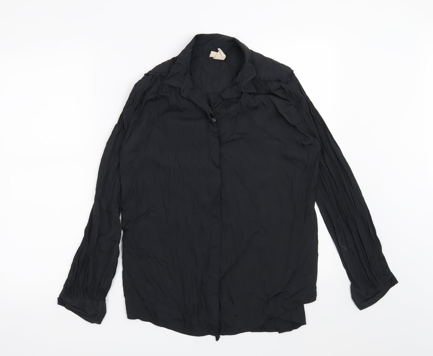 H&M Womens Black   Basic Button-Up Size 6