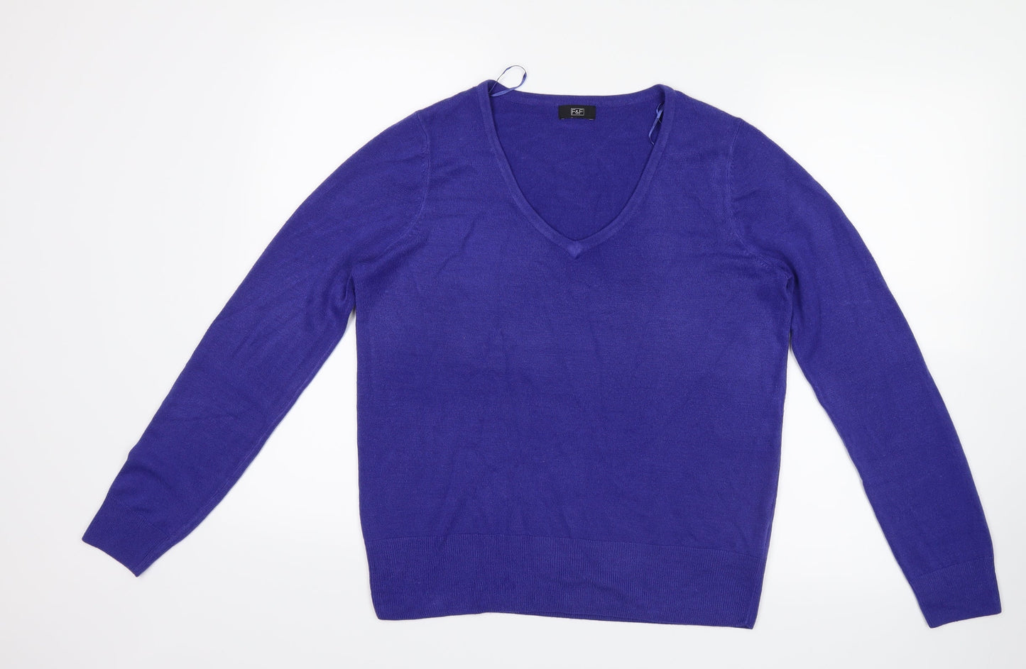 F&F Womens Blue  Knit Pullover Jumper Size 14