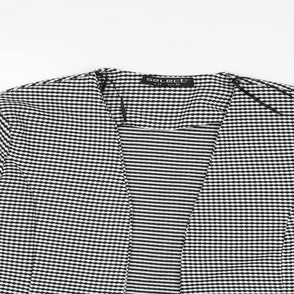 Close-up detail of Select women’s white geometric jacket, size UK 14