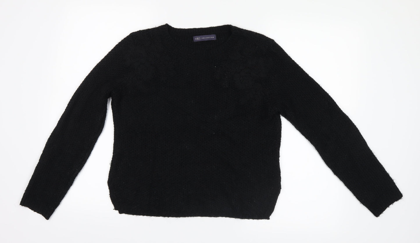 Marks and Spencer Womens Black  Knit Pullover Jumper Size 8