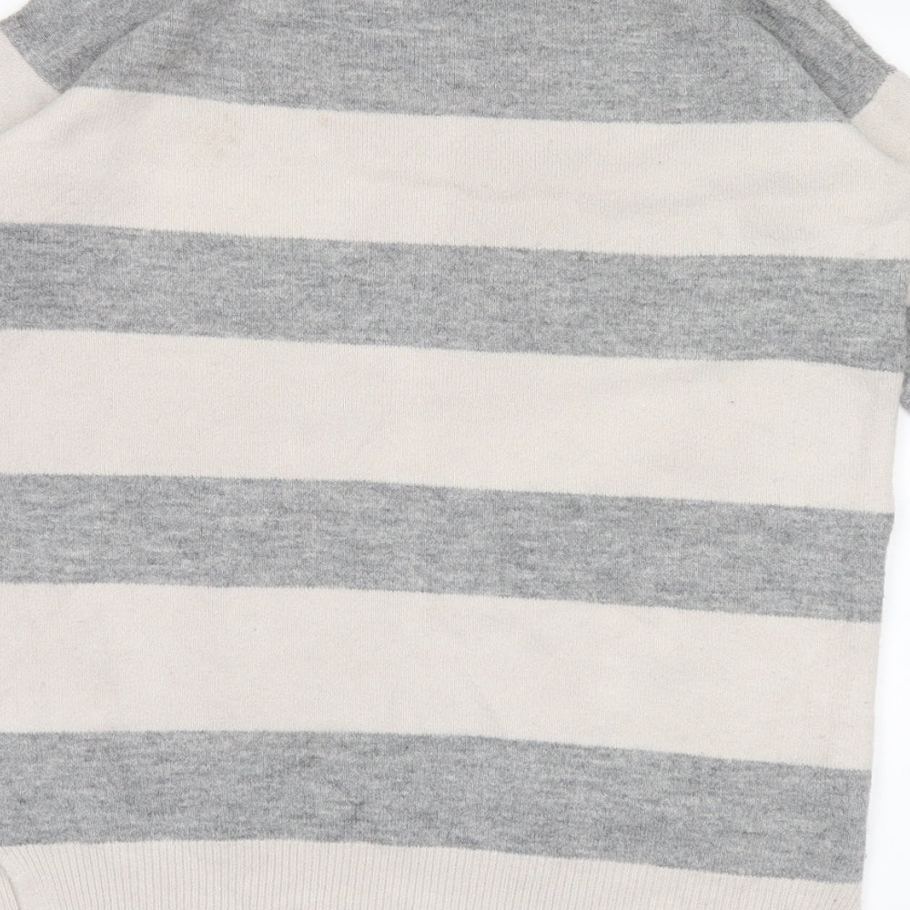 George Womens Grey Striped Knit Pullover Jumper Size 8