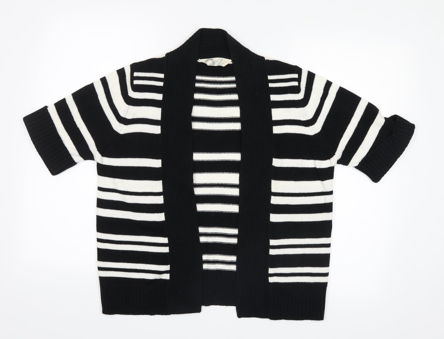BHS Womens Black Striped Knit Cardigan Jumper Size 14